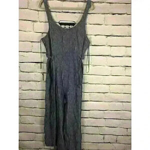 Rachel Zoe 100% Linen Jumpsuit Romper Blue Chambray Sleeveless Size 12
